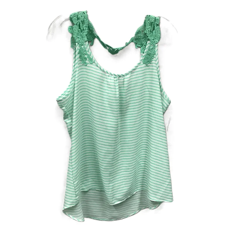 women's tops with sheer overlaysGreen Top Sleeveless By Maurices, Size: L