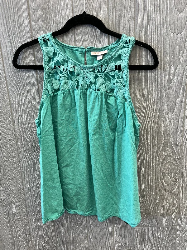 chic women's tops for everyday wearGreen Top Sleeveless Knox Rose, Size M