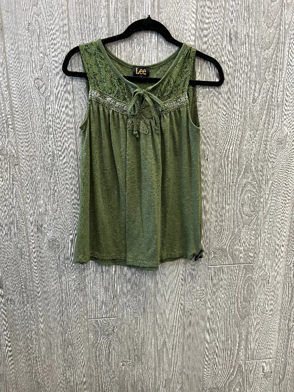 trendy women's topsGreen Top Sleeveless Lee, Size M