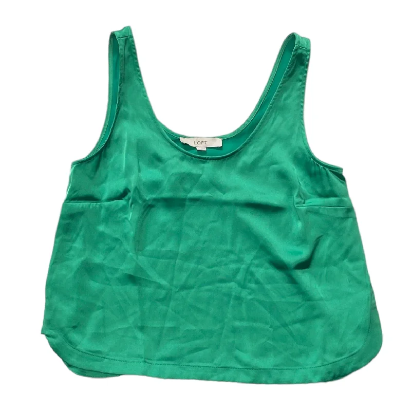 women's tops for wedding guest attireGreen Top Sleeveless Loft, Size S