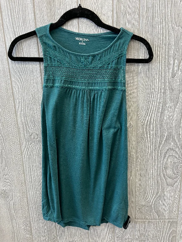 women's tops made from cottonGreen Top Sleeveless Merona, Size S