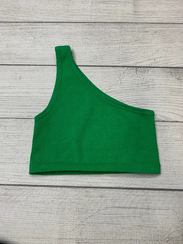 women's tops for relaxed weekendsGreen Top Sleeveless Zara, Size M