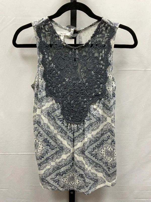 women's tops made from cottonGrey & White Top Sleeveless Maurices, Size S