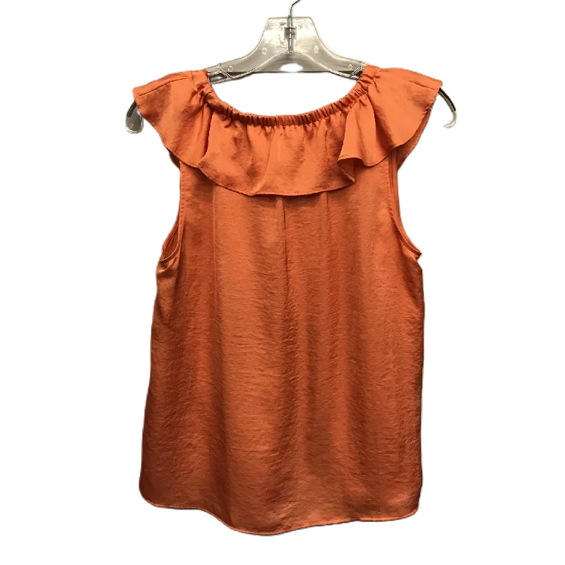 trendy women's topsOrange Top Sleeveless By Ann Taylor, Size: M