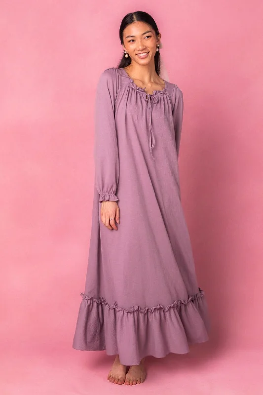 women's mother of the bride dressesPetra Long Sleeve Dress in Purple - FINAL SALE