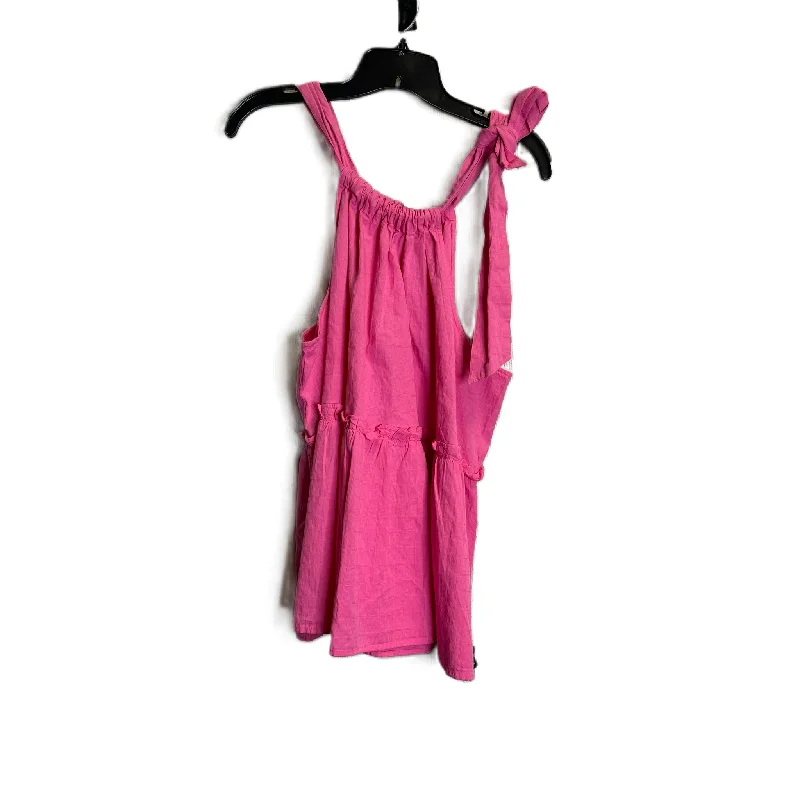 women's tops with asymmetrical designsPink Top Sleeveless By Crown And Ivy, Size: Xxl