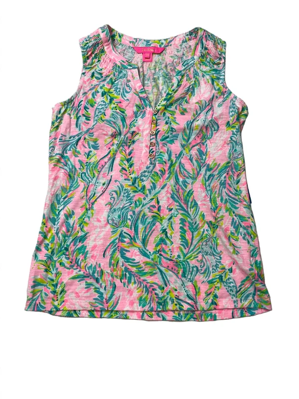 women's tops for mixing and matching with different bottomsPink Top Sleeveless Lilly Pulitzer, Size Xxs