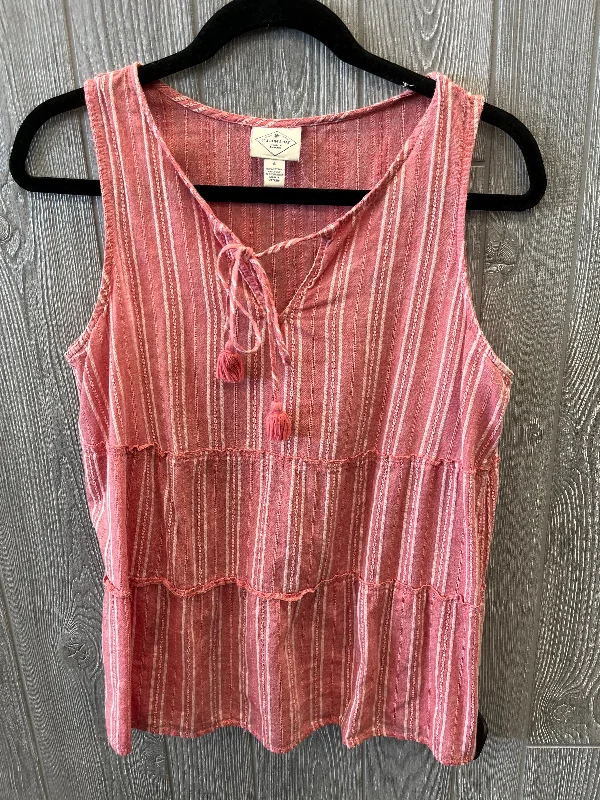 women's tops with asymmetrical designsPink Top Sleeveless St Johns Bay, Size S