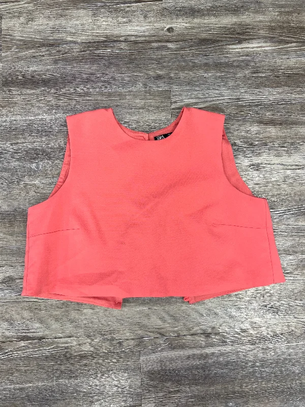 women's tops for cocktail partiesPink Top Sleeveless Zara, Size L