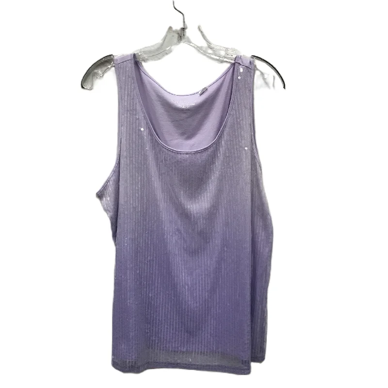 women's tops with cinched waistsPurple Top Sleeveless By Chicos, Size: Xl