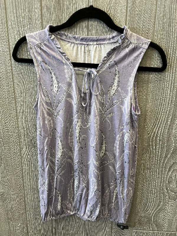 women's tops for evening soireesPurple Top Sleeveless Loft, Size Xs