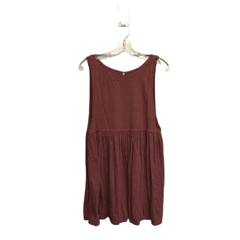 women's tops with ruffled hemsRed Top Sleeveless By Free People, Size: S