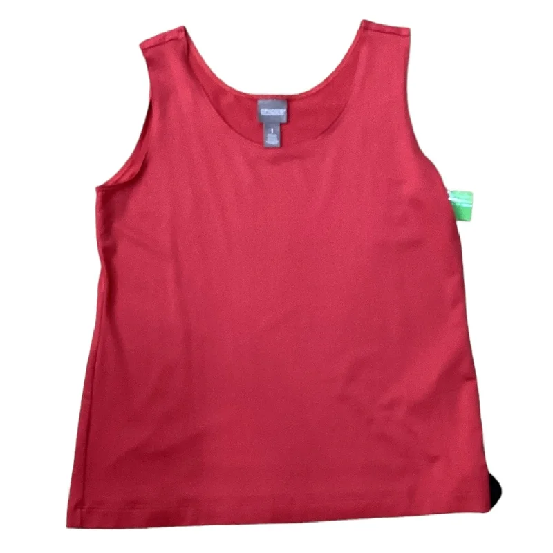 women's tops for those who love to dress up their casual looks with stylish topsRed Top Sleeveless Chicos, Size 1