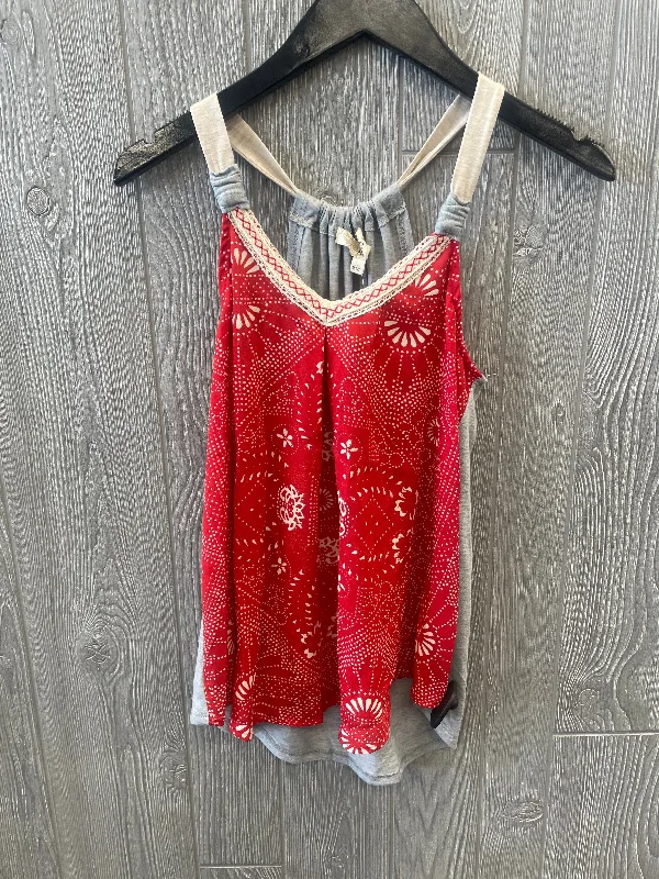 women's tops for boho-chic stylesRed Top Sleeveless Rewind, Size S