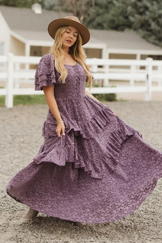 women's lightweight dressesSolana Dress in Purple Lace