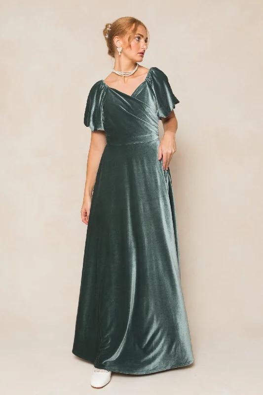 women's evening dressesTessie Dress in Seaglass Velvet