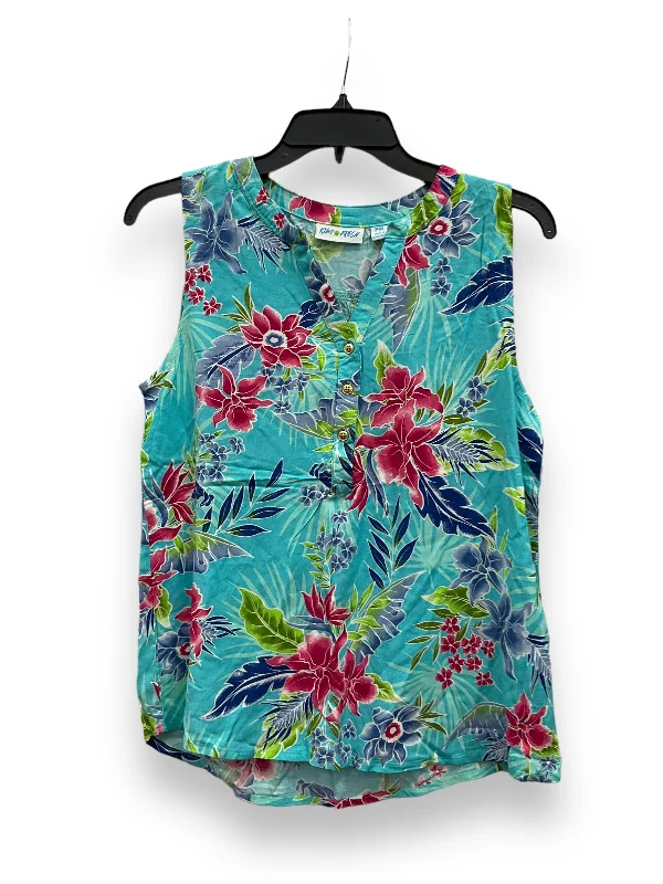 women's tops for those who want to wear pieces that are both comfortable and stylishTropical Print Top Sleeveless Cmc, Size M