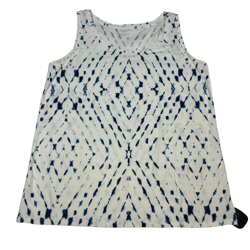 women's tops with geometric patternsWhite Top Sleeveless J. Jill, Size M