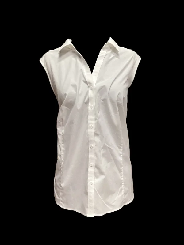 women's tops for minimalist aestheticsWhite Top Sleeveless Talbots, Size 22