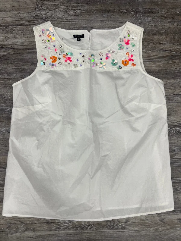 women's tops for those who want to wear pieces that are both comfortable and stylishWhite Top Sleeveless Talbots, Size L