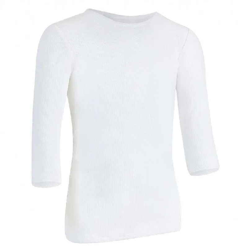 PB&J Girls Ribbed 3/4 Sleeve Shell - White