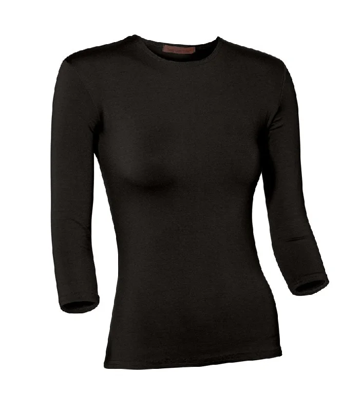 PB&J Ladies Cotton 3/4 Sleeve Shell - Black