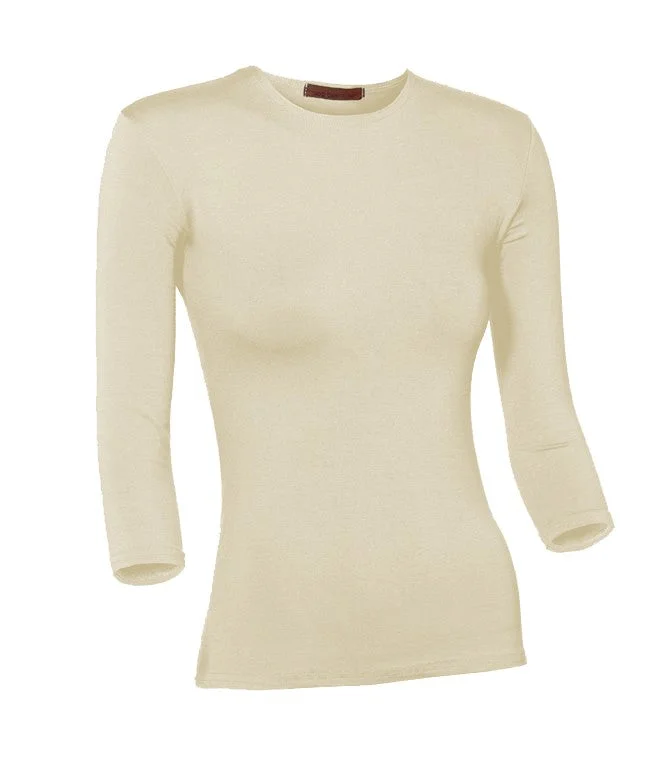 PB&J Ladies Cotton 3/4 Sleeve Shell - Cream