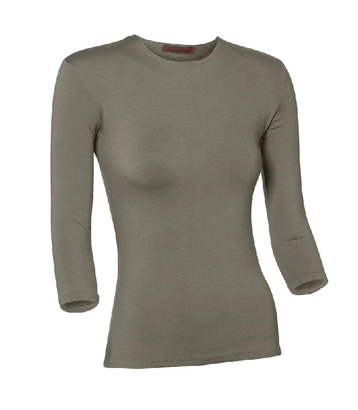 PB&J Ladies Cotton 3/4 Sleeve Shell - Dark Gray