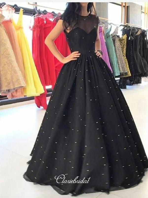 chiffon prom dressesCap Sleeves Prom Dresses Long, A-line Prom Dresses, Pearls Prom Dresses