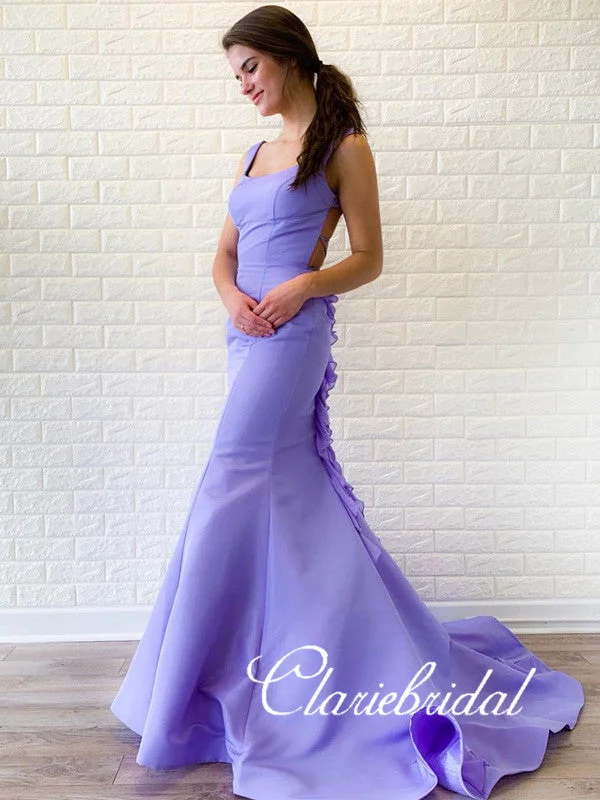 prom dress inspiration galleriesLovely Lilac Mermaid Prom Dresses, Ruffled Long Prom Dresses, Prom Dresses