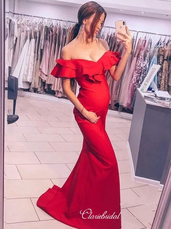 prom dresses with detachable sleevesOff Shoulder Mermaid Prom Dresses, 2020 Newest Cheap Long Prom Dresses