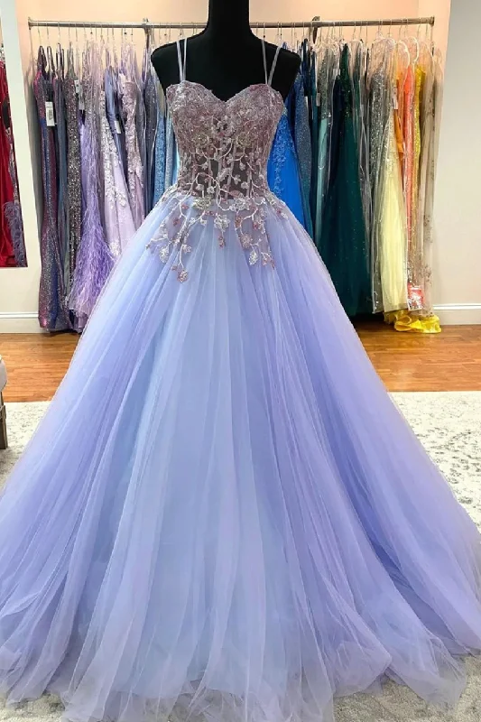 prom dresses with detachable sleevesSpaghetti Straps Lace Appliques Sleeveless Sweetheart Tulle Prom Dress