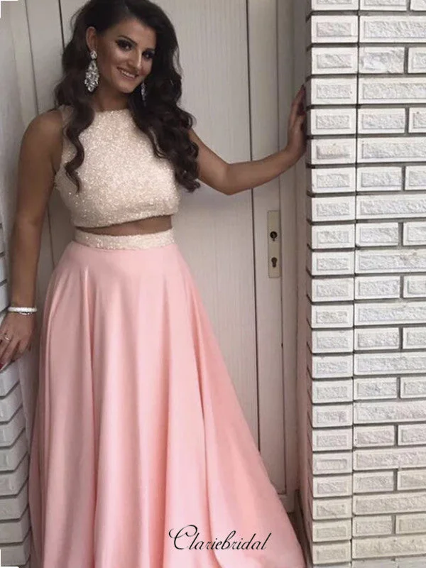 prom dress shopping tipsTwo Pieces A-line Prom Dresses, Simple Prom Dresses, Prom Dresses