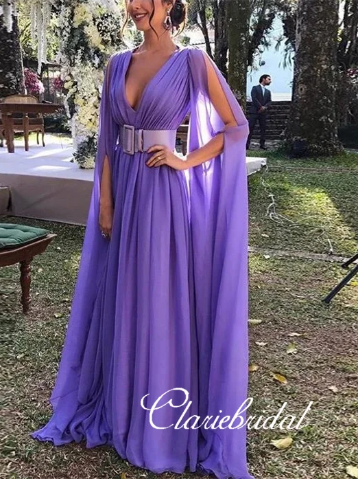 prom dresses for pear shapesV-neck Long A-line Chiffon Prom Dresses, Long Prom Dresses, 2020 Prom Dresses, Cheap Prom Dresses